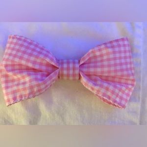 Barbie Inspired Pink Gingham Oversized Hair Bow Halloween